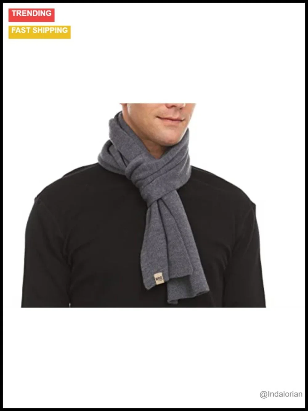 100% Merino Wool Knit Scarf Midweight Winter Unisex One Size